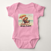Capybara at beach says: Relax, Fluffy Romper (Voorkant)