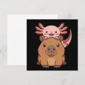 Capybara Axolotl Kawaii Animal Lover Zoo Day Kaart (Voorkant / Achterkant)
