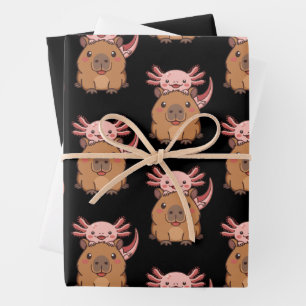 Capybara Axolotl Kawaii Dierenliefhebber Dierendag Inpakpapier Vel