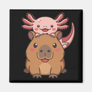 Capybara Axolotl Kawaii Dierenliefhebber Dierendag Magneet