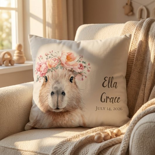 Capybara Baby Nursery • Personalized  Kussen