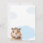 Capybara Baby Shower • Blue Bow Theme Kaart (Achterkant)