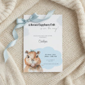 Capybara Baby Shower • Blue Bow Theme Kaart