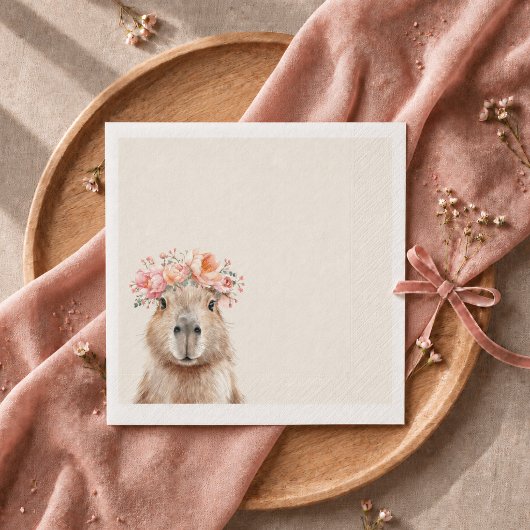 Capybara Baby Shower • Boho style Napkin Servet