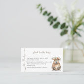 Capybara Baby Shower • Book for Baby Visitekaartje (Staand voorkant)