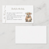 Capybara Baby Shower • Book for Baby Visitekaartje (Voorkant / Achterkant)