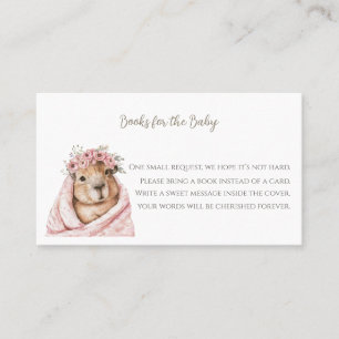 Capybara Baby Shower • Books for the Baby Card Visitekaartje