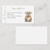 Capybara Baby Shower • Diaper Raffle Card Visitekaartje (Voorkant / Achterkant)