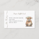 Capybara Baby Shower • Diaper Raffle Card Visitekaartje (Voorkant)
