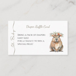 Capybara Baby Shower • Diaper Raffle Card Visitekaartje
