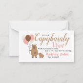 Capybara Baby Shower Eervolle Uitnodiging | kaart (Voorkant)