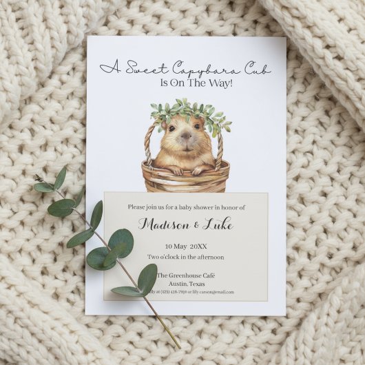 Capybara Baby Shower • Eucalyptus Design Kaart