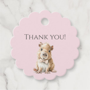 Capybara Baby Shower Favor Tag • Girl Edition Bedankjes Labels