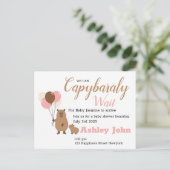 Capybara Baby Shower Honoring Invitation | card Briefkaart (Staand voorkant)