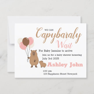 Capybara Baby Shower Honoring Invitation | card Briefkaart