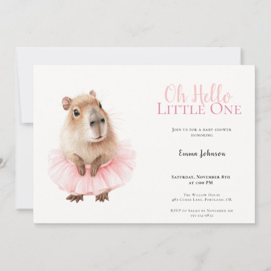 Capybara Baby Shower Invitation (Voorkant)