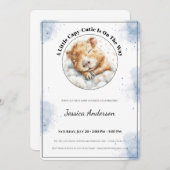 Capybara Baby Shower Invitation • A Little Cutie Save The Date (Voorkant / Achterkant)