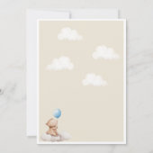Capybara Baby Shower Invitation Cloud and Balloon Kaart (Achterkant)