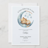 Capybara Baby Shower Invitation Cozy Moon Cub Kaart (Voorkant)