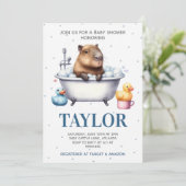 Capybara Baby shower Invitation Kaart (Staand voorkant)