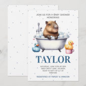 Capybara Baby shower Invitation Kaart (Voorkant / Achterkant)