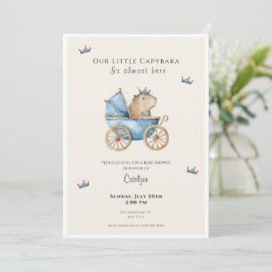Capybara Baby Shower Invitation Little Prince Kaart