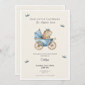 Capybara Baby Shower Invitation Little Prince Kaart (Voorkant / Achterkant)