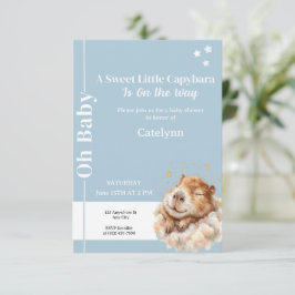 Capybara Baby Shower Invitation • Oh Baby Kaart