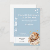 Capybara Baby Shower Invitation • Oh Baby Kaart (Voorkant / Achterkant)