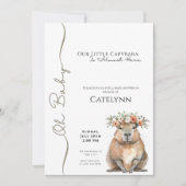 Capybara Baby Shower Invitation • Oh Baby Save The Date (Voorkant)