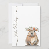 Capybara Baby Shower Invitation • Oh Baby Save The Date (Achterkant)