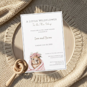 Capybara Baby Shower • Little Wildflower Kaart