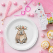 Capybara Baby Shower • Oh Baby Wildflower Papieren Bordje (Feest)