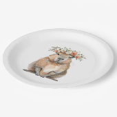 Capybara Baby Shower • Oh Baby Wildflower Papieren Bordje (Gekanteld)
