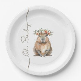 Capybara Baby Shower • Oh Baby Wildflower Papieren Bordje