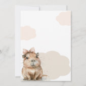 Capybara Baby Shower • Pink Bow Theme Kaart (Achterkant)
