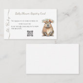 Capybara Baby Shower • Registry Card Visitekaartje (Voorkant / Achterkant)