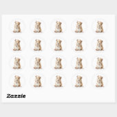 Capybara Baby Shower  Ronde Sticker (Vel)