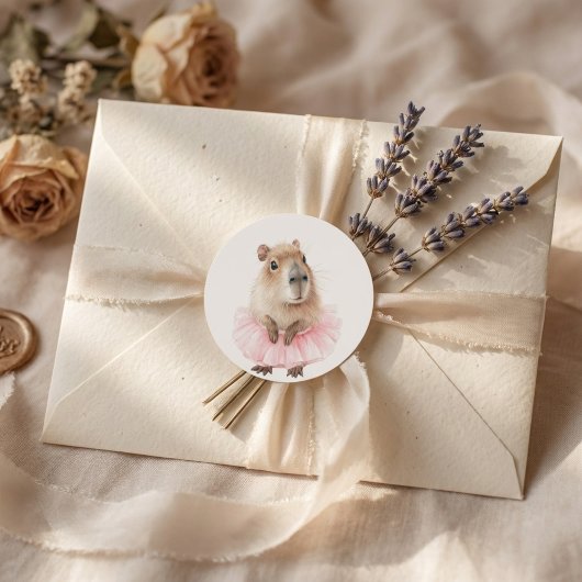 Capybara Baby Shower  Ronde Sticker