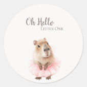 Capybara Baby Shower Sticker (Voorkant)