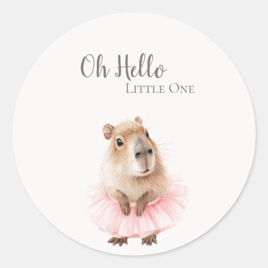 Capybara Baby Shower Sticker (Voorkant)