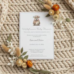 Capybara Baby Shower • Wildflower Boho Kaart