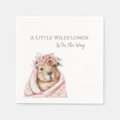 Capybara Baby Shower • Wildflower Napkin Servet (Voorkant)