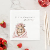Capybara Baby Shower • Wildflower Napkin Servet (Insitu)