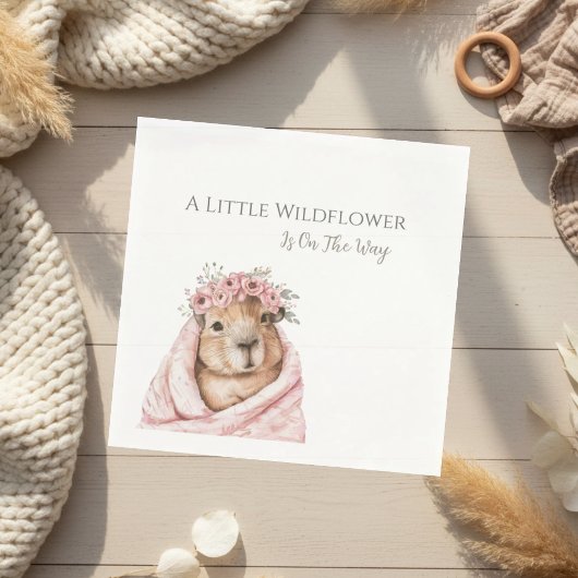 Capybara Baby Shower • Wildflower Napkin Servet
