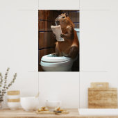 Capybara-badkamerprint, Grappige dierlijke wandkun Poster (Keuken)