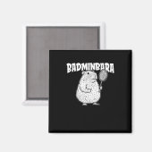 Capybara Badminton Shuttle - speler racket badminb Magneet (Voorkant / Achterkant)