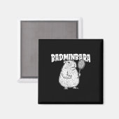Capybara Badminton Shuttle - speler racket badminb Magneet (Voorkant / Achterkant)