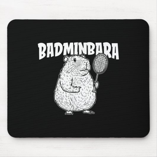 Capybara Badminton Shuttle - speler racket badminb Muismat (Voorkant)