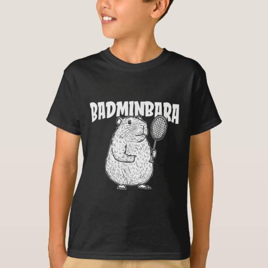 Capybara Badminton Shuttle - speler racket badminb T-shirt (Voorkant)